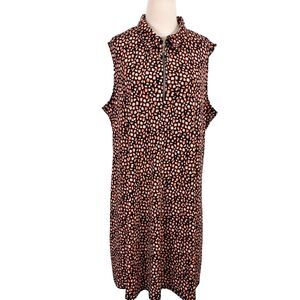 Ava Grace Dress Womens Plus Size 3X Stretch Sleeveless Flowy Black Orange